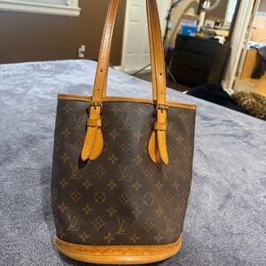 Louis Vuitton Leather Detail with Gold Hardware